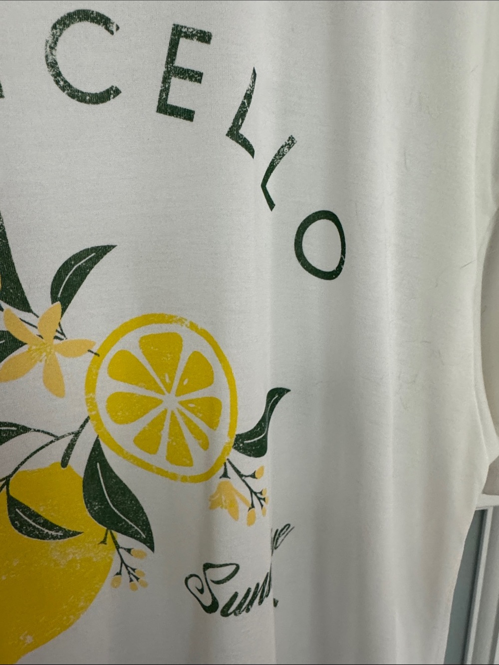 Green Envelope White Limoncello Graphic Tee with Yellow and Green Print - Picture 6 of 8